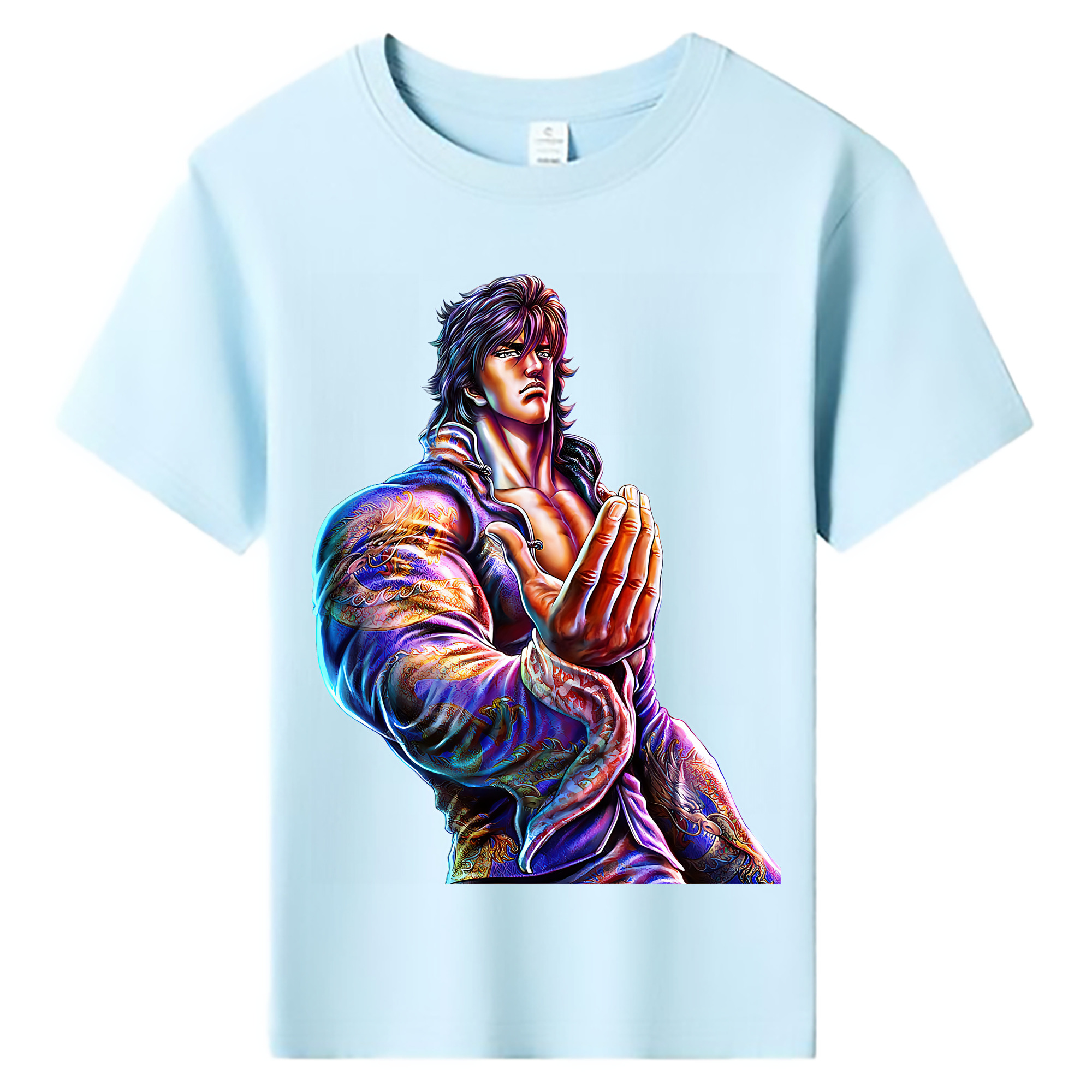 （画像用） 北斗の拳 Fist of the North Star 綿100％キッズTシャツ（フロントプリント）